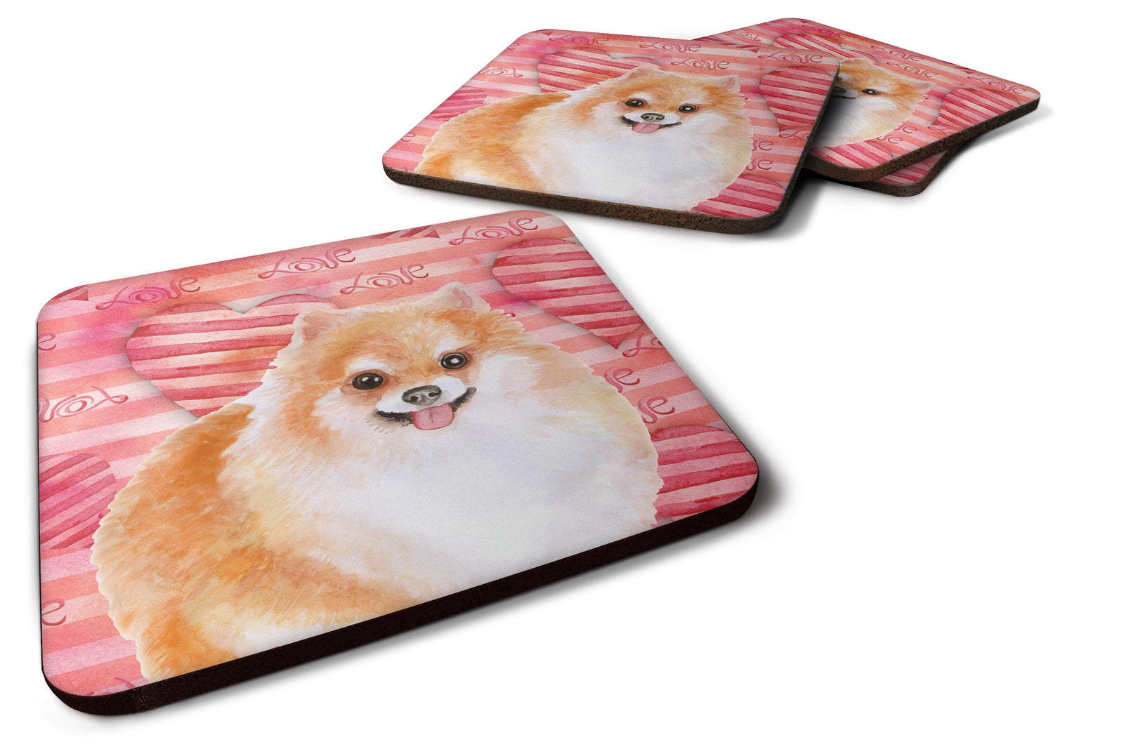 Pomeranian #2 Love Foam Coaster Set of 4 BB9803FC - the-store.com