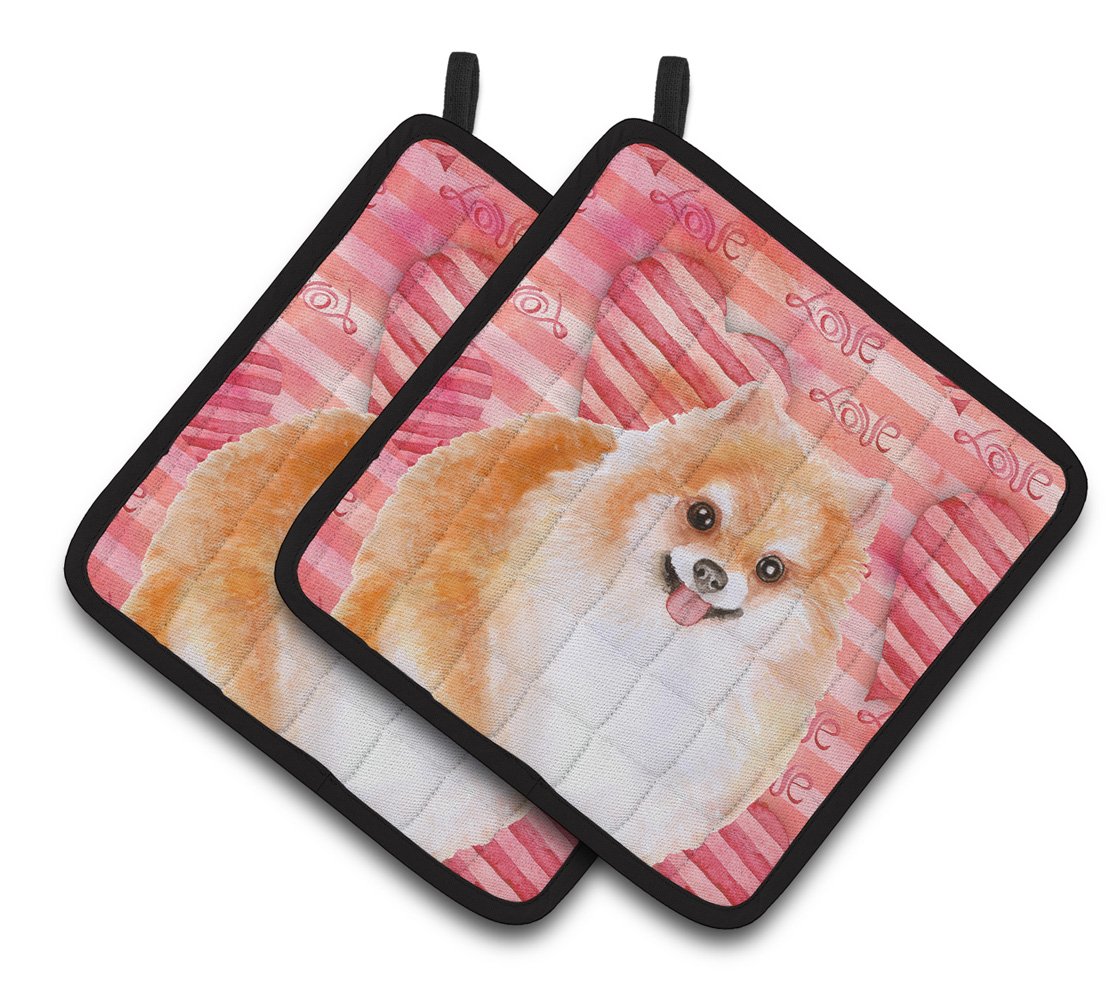 Pomeranian #2 Love Pair of Pot Holders BB9803PTHD by Caroline's Treasures