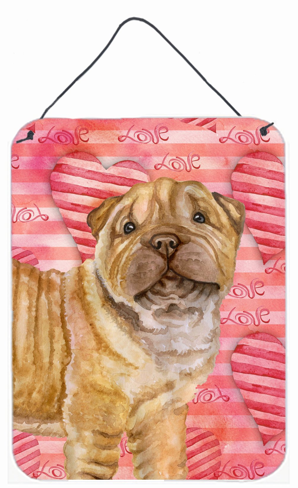 Shar Pei Puppy Love Wall or Door Hanging Prints BB9806DS1216 by Caroline's Treasures