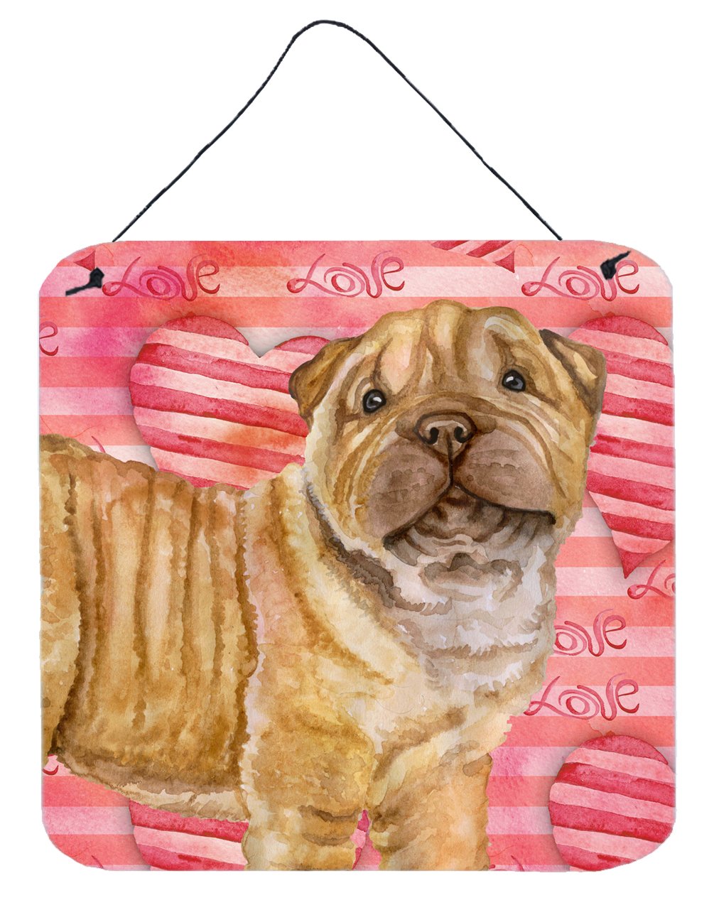 Shar Pei Puppy Love Wall or Door Hanging Prints BB9806DS66 by Caroline&#39;s Treasures