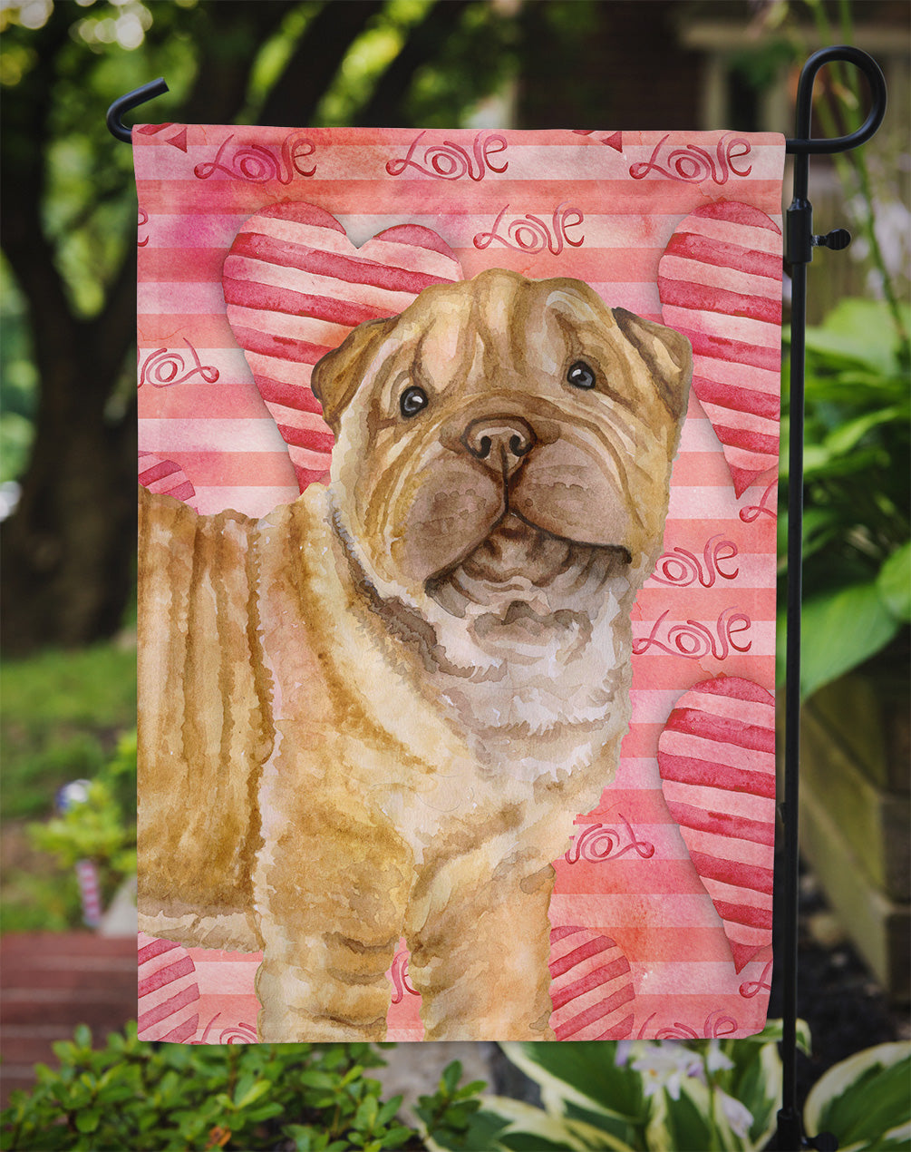 Shar Pei Puppy Love Flag Garden Size BB9806GF  the-store.com.