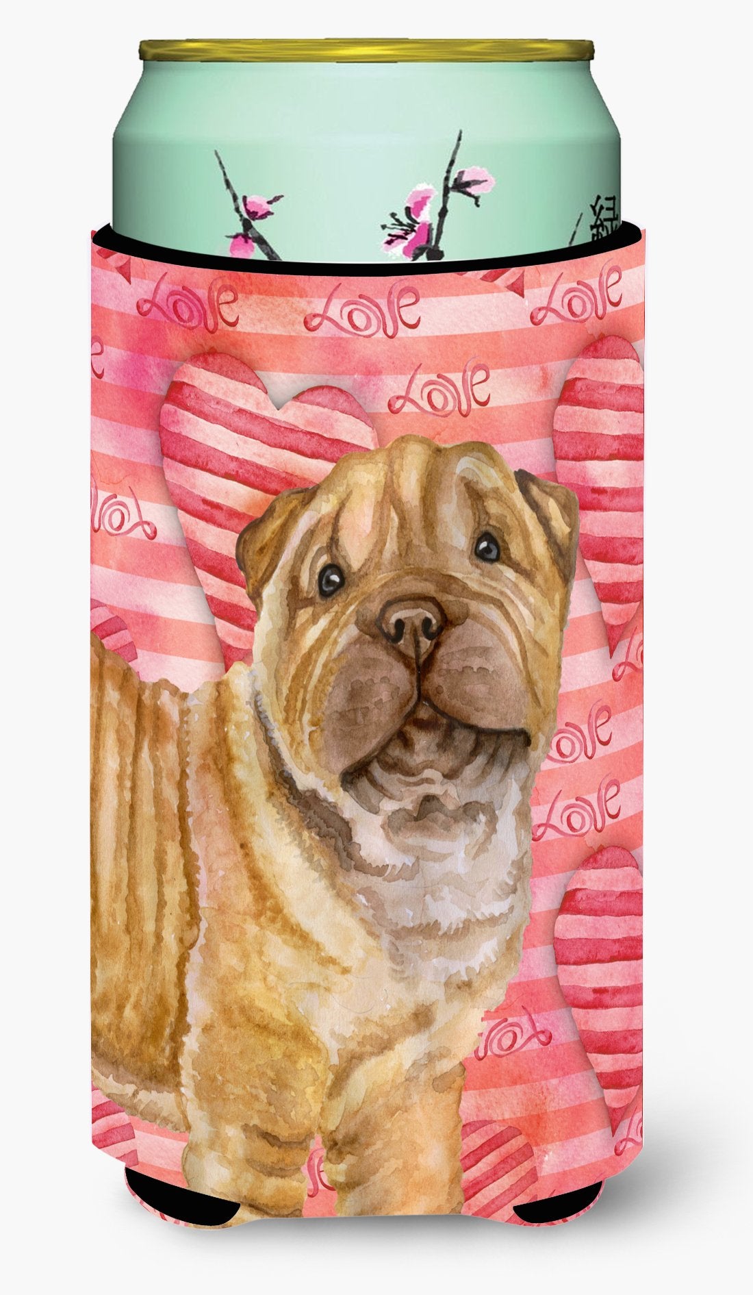 Shar Pei Puppy Love Tall Boy Beverage Insulator Hugger BB9806TBC by Caroline&#39;s Treasures