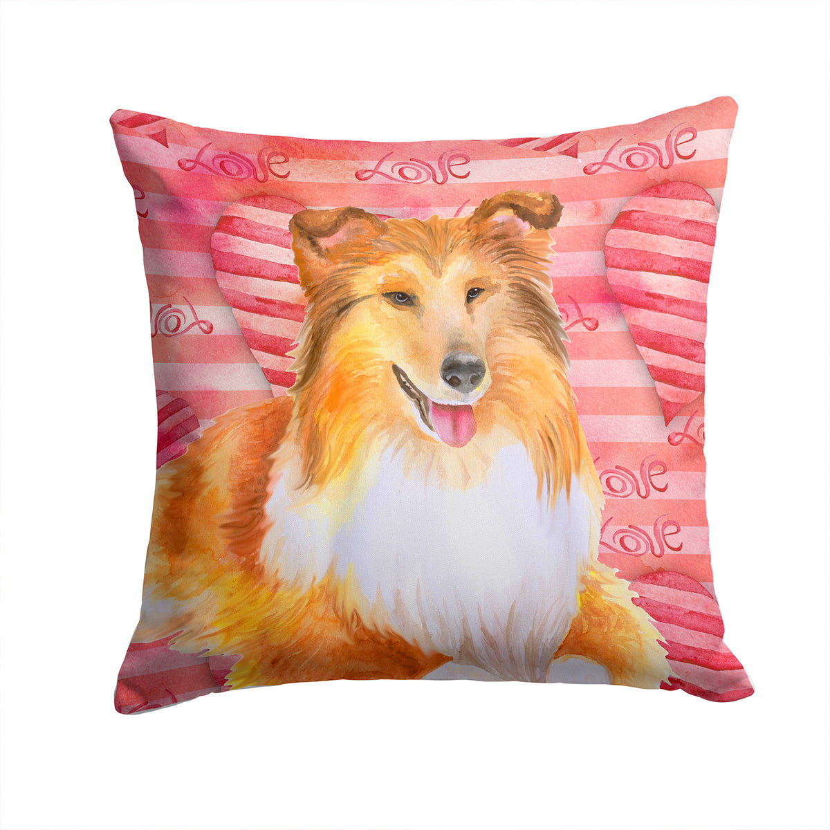 Sheltie Love Fabric Decorative Pillow BB9807PW1414 - the-store.com