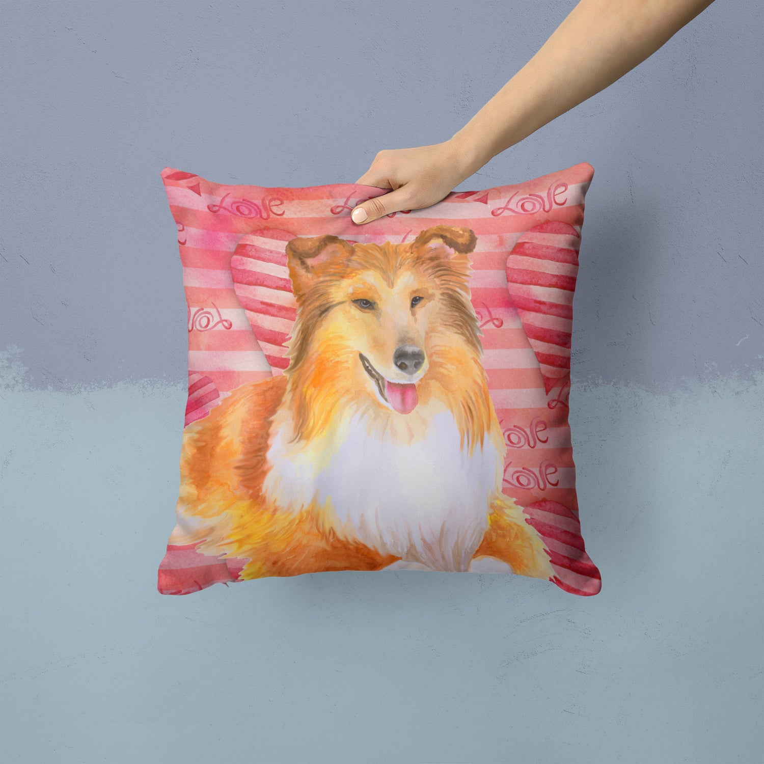 Sheltie Love Fabric Decorative Pillow BB9807PW1414 - the-store.com