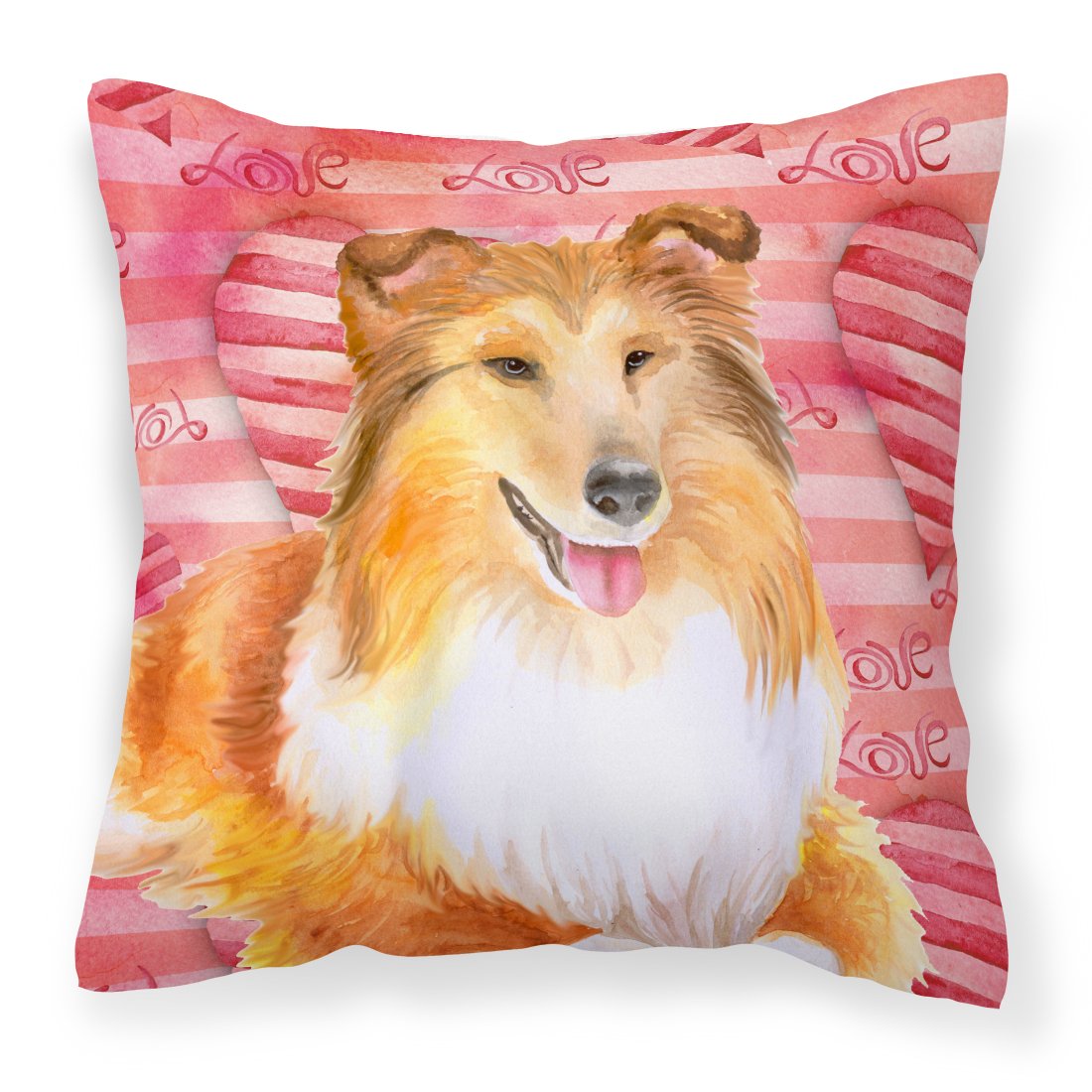 Sheltie Love Fabric Decorative Pillow BB9807PW1818 by Caroline's Treasures