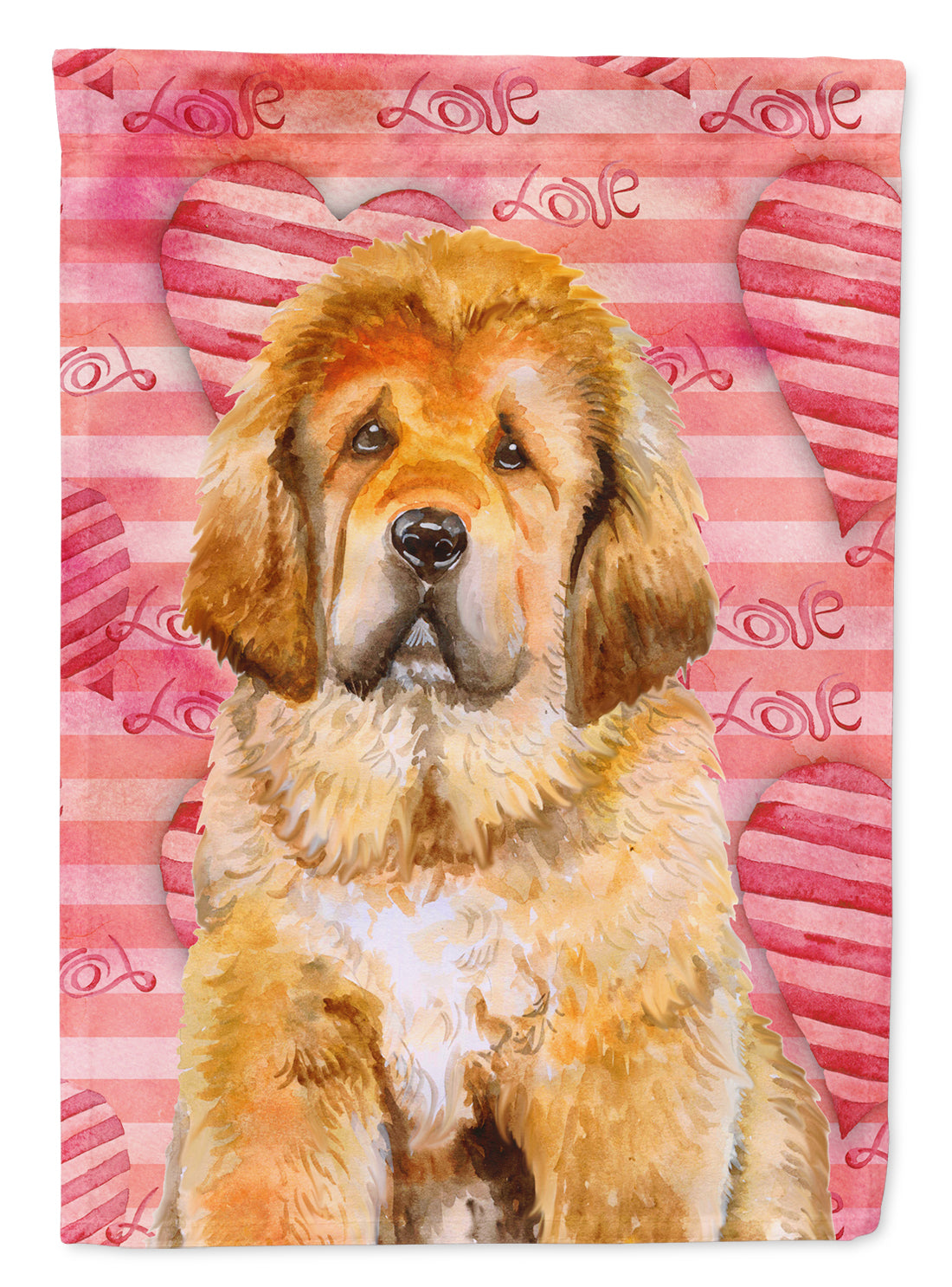 Tibetan Mastiff Love Flag Canvas House Size BB9808CHF  the-store.com.