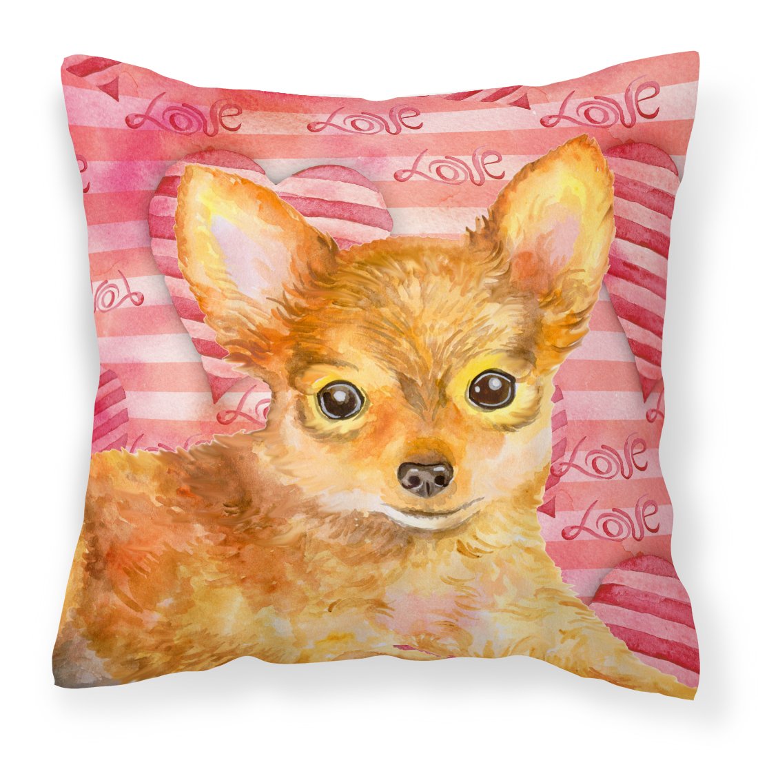 Toy Terrier Love Fabric Decorative Pillow BB9809PW1818 by Caroline&#39;s Treasures