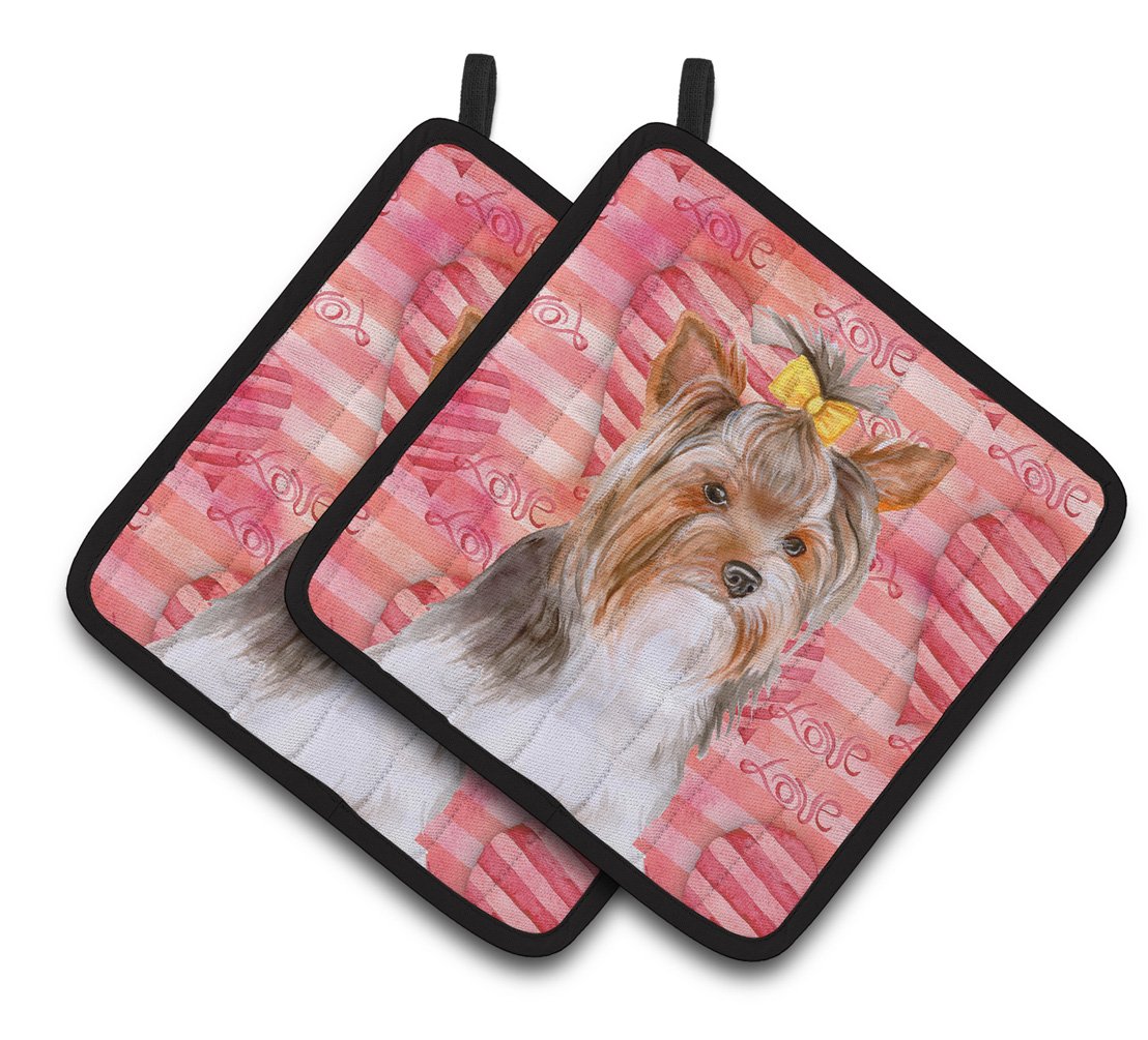 Yorkshire Terrier #2 Love Pair of Pot Holders BB9810PTHD by Caroline&#39;s Treasures