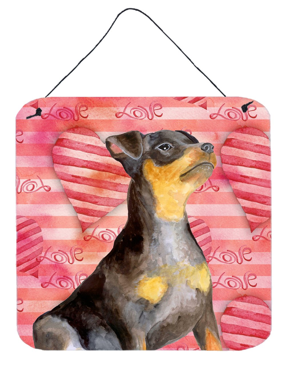 Miniature Pinscher #2 Love Wall or Door Hanging Prints BB9811DS66 by Caroline&#39;s Treasures