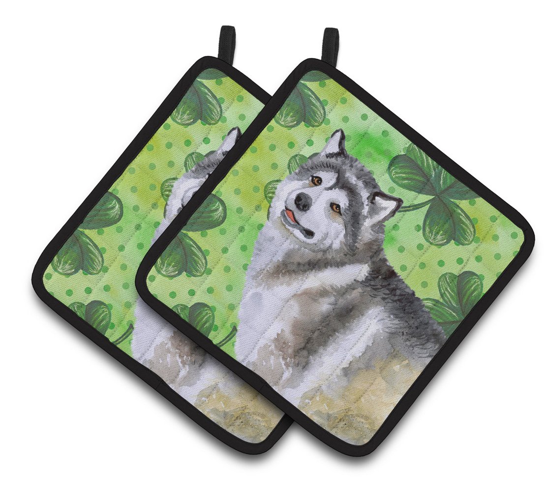 Alaskan Malamute St Patrick's Pair of Pot Holders BB9812PTHD by Caroline's Treasures