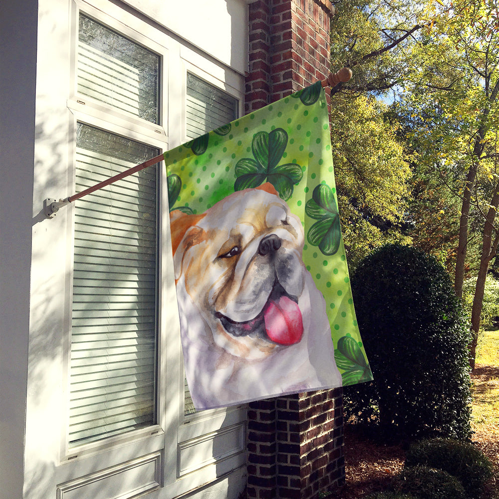 English Bulldog St Patrick's Flag Canvas House Size BB9813CHF  the-store.com.