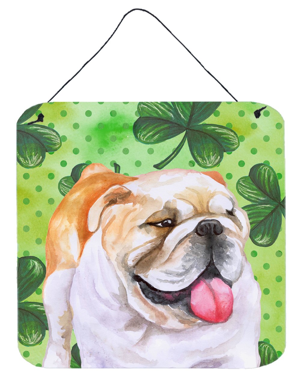 English Bulldog St Patrick's Wall or Door Hanging Prints BB9813DS66 by Caroline's Treasures