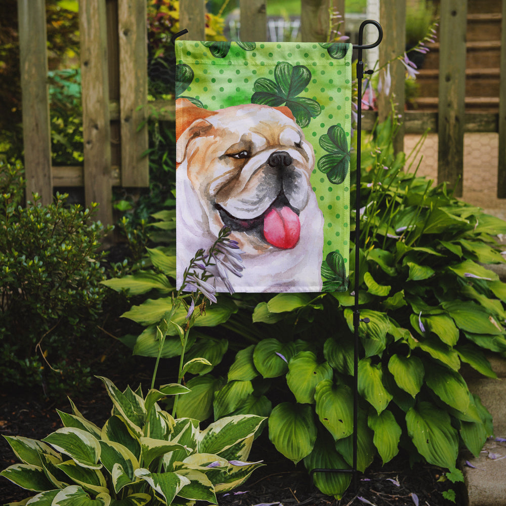 English Bulldog St Patrick's Flag Garden Size BB9813GF  the-store.com.