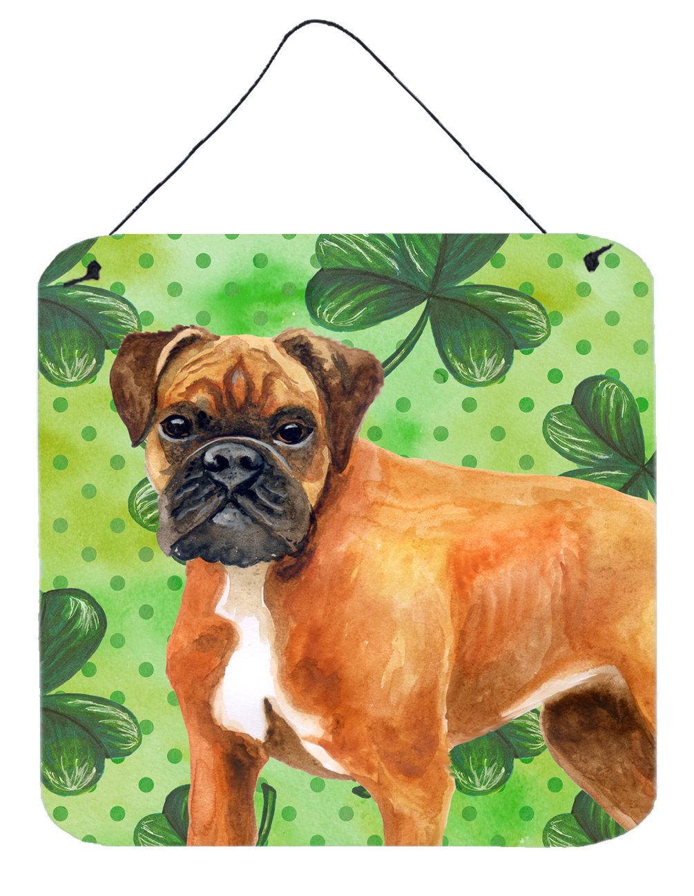 German Boxer St Patrick&#39;s Wall or Door Hanging Prints BB9814DS66 by Caroline&#39;s Treasures