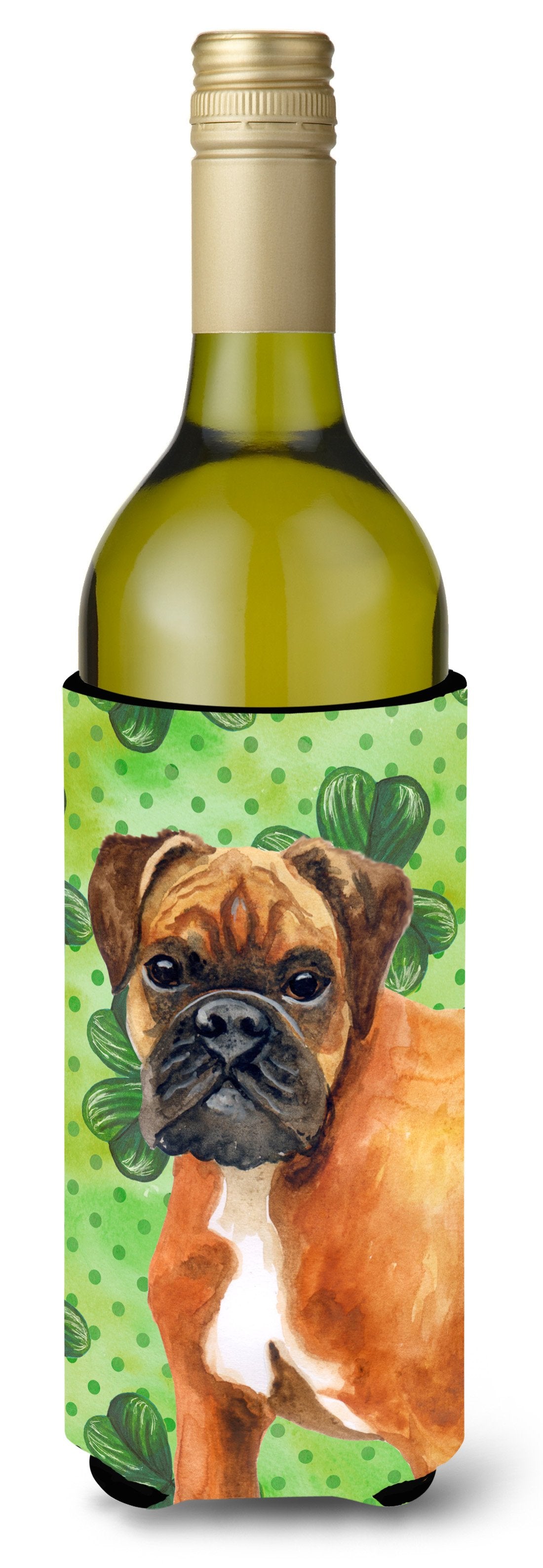 German Boxer St Patrick's Wine Bottle Beverge Insulator Hugger BB9814LITERK by Caroline's Treasures