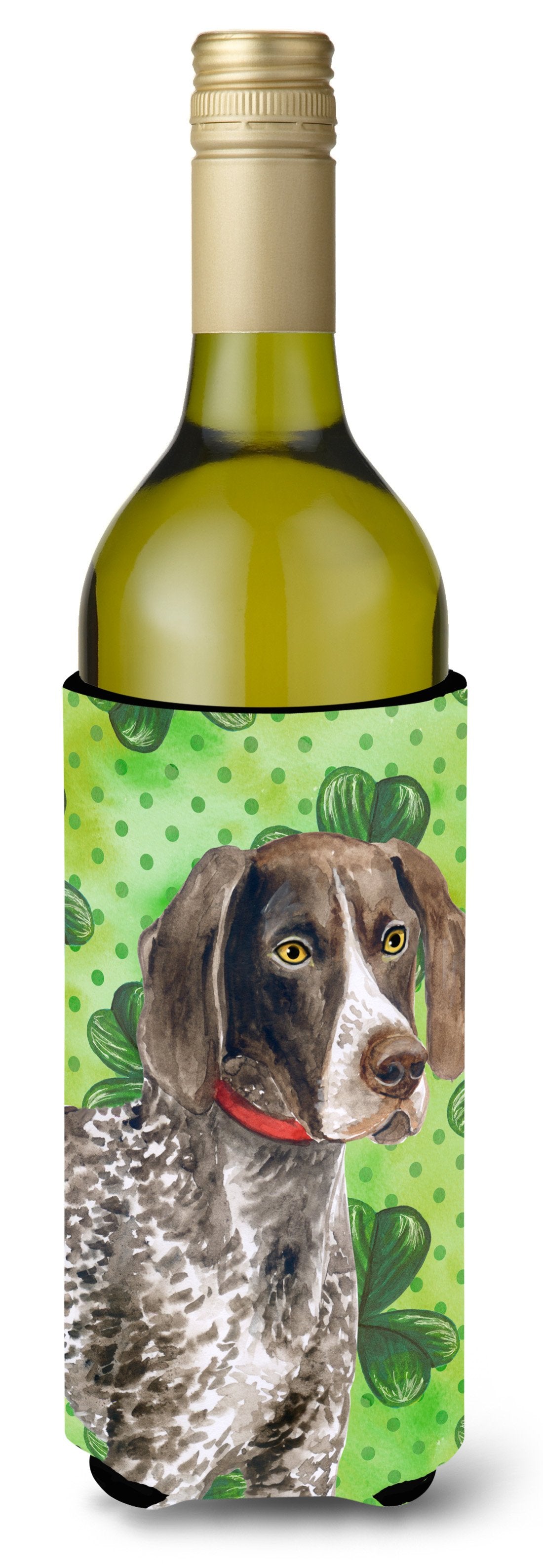 German Shorthaired Pointer St Patrick's Wine Bottle Beverge Insulator Hugger BB9815LITERK by Caroline's Treasures