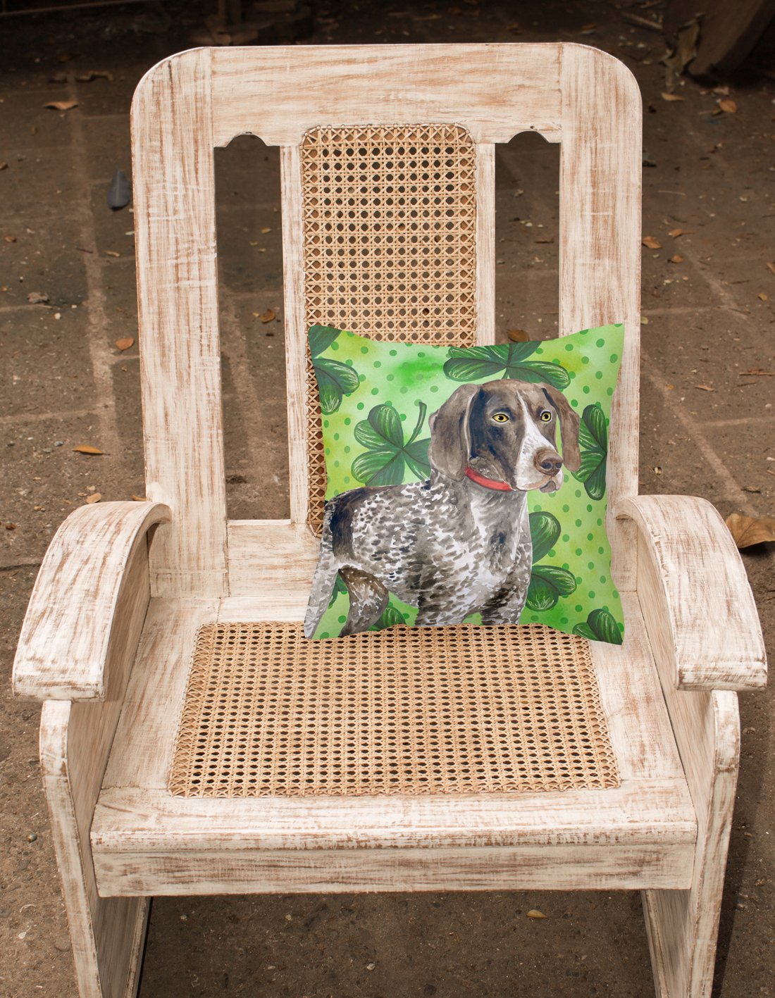 German Shorthaired Pointer St Patrick's Fabric Decorative Pillow BB9815PW1818 by Caroline's Treasures