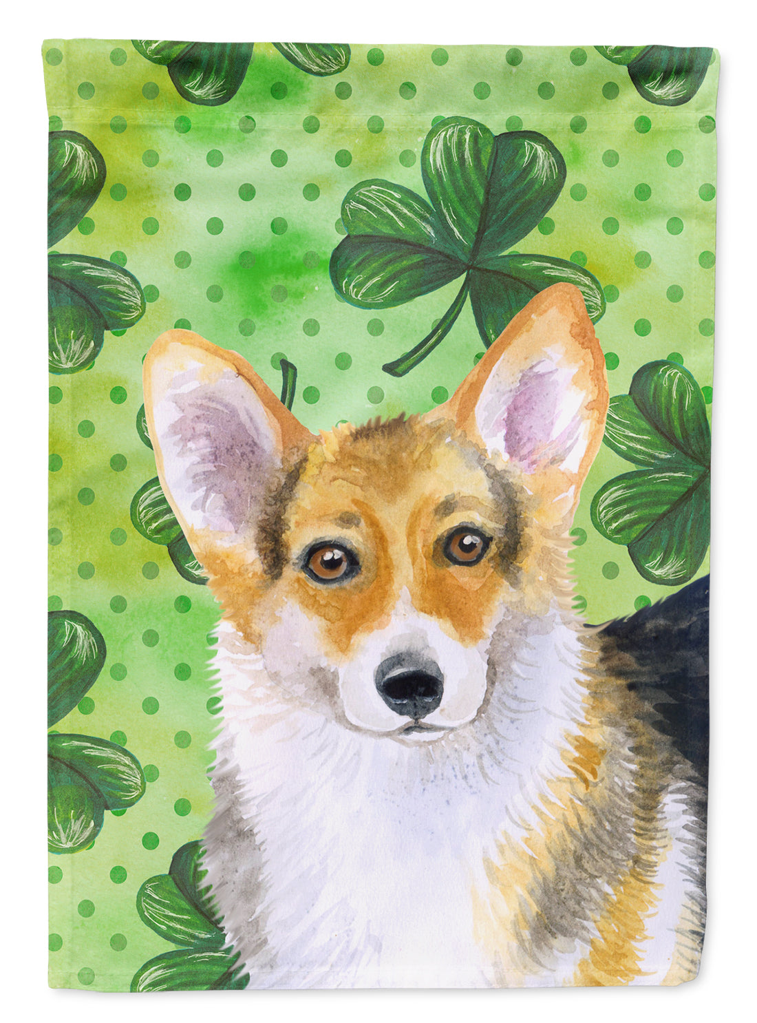 Pembroke Corgi St Patrick's Flag Canvas House Size BB9816CHF  the-store.com.