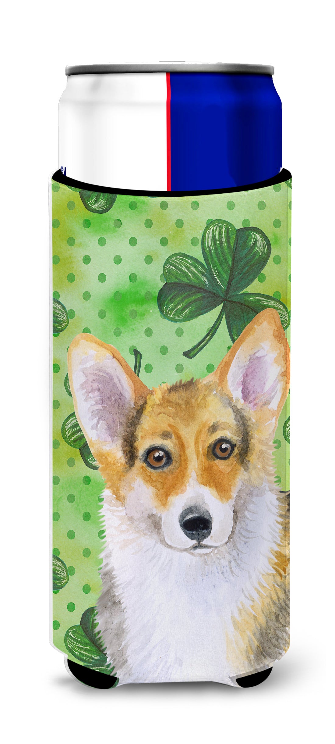 Pembroke Corgi St Patrick's  Ultra Hugger for slim cans BB9816MUK  the-store.com.