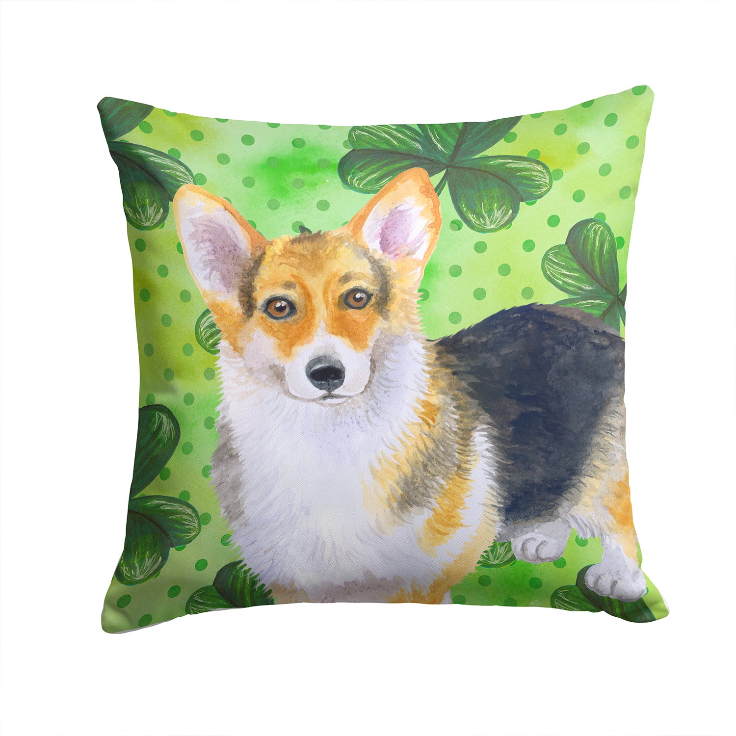 Pembroke Corgi St Patrick's Fabric Decorative Pillow - the-store.com