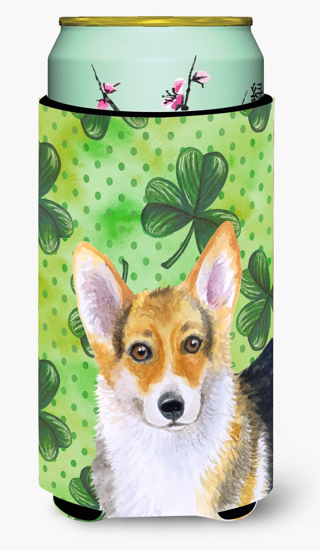 Pembroke Corgi St Patrick&#39;s Tall Boy Beverage Insulator Hugger BB9816TBC by Caroline&#39;s Treasures