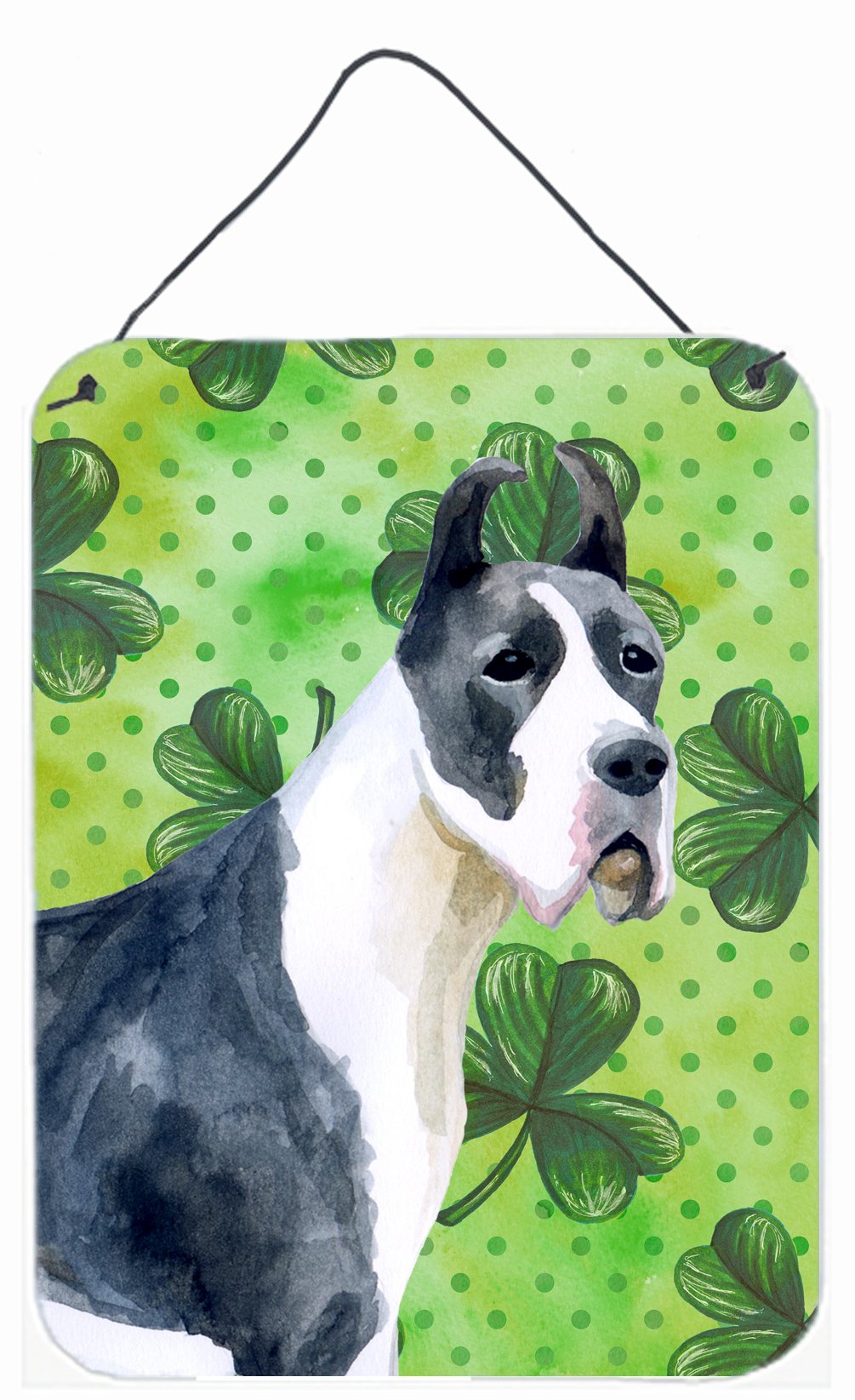 Harlequin Great Dane St Patrick&#39;s Wall or Door Hanging Prints BB9817DS1216 by Caroline&#39;s Treasures