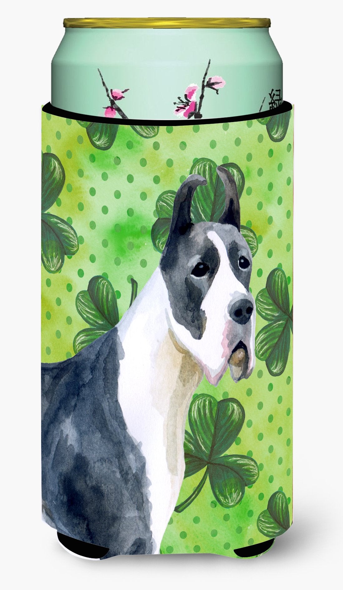 Harlequin Great Dane St Patrick's Tall Boy Beverage Insulator Hugger BB9817TBC by Caroline's Treasures