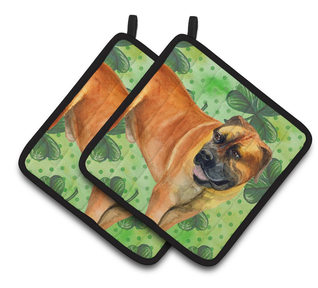 Boerboel Mastiff St Patrick's Pair of Pot Holders BB9820PTHD by Caroline's Treasures