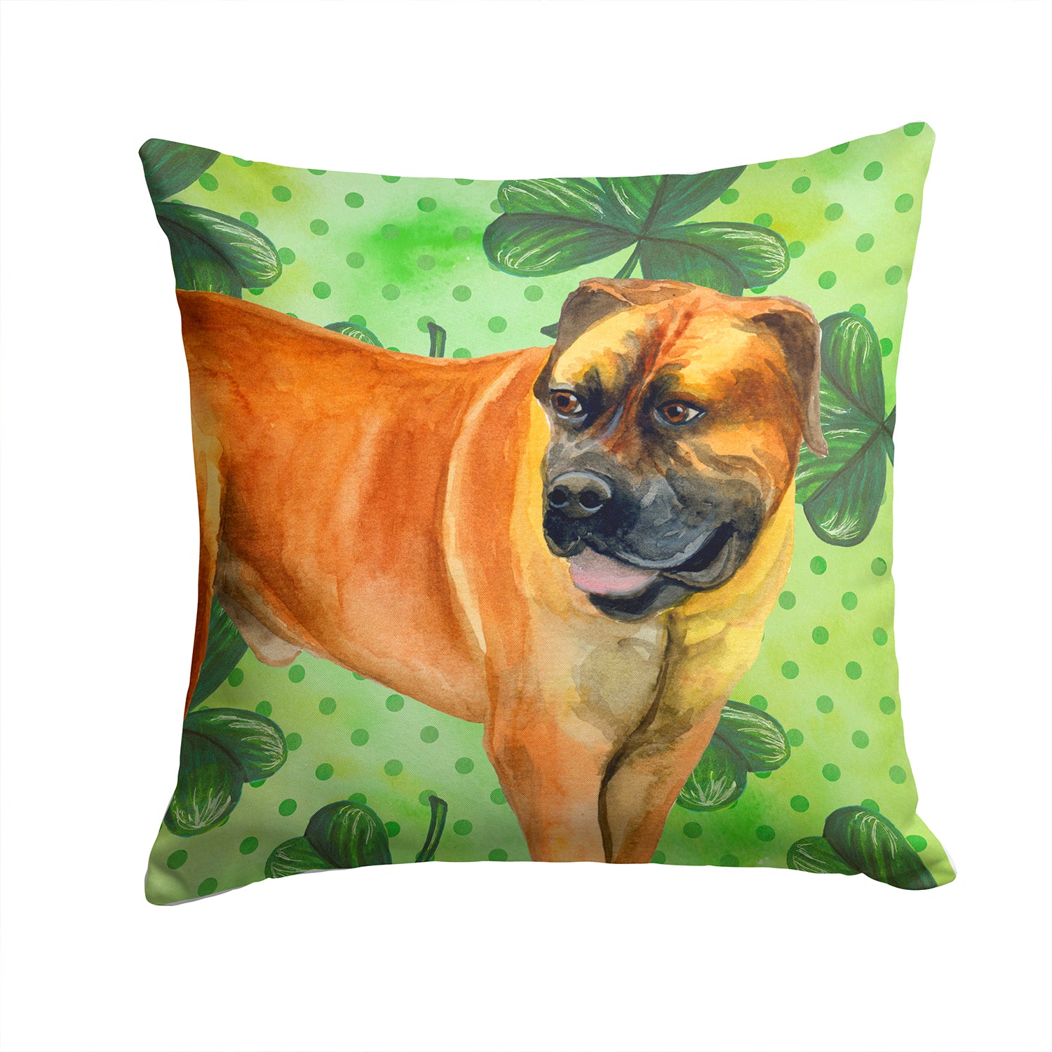 Boerboel Mastiff St Patrick's Fabric Decorative Pillow BB9820PW1414 - the-store.com