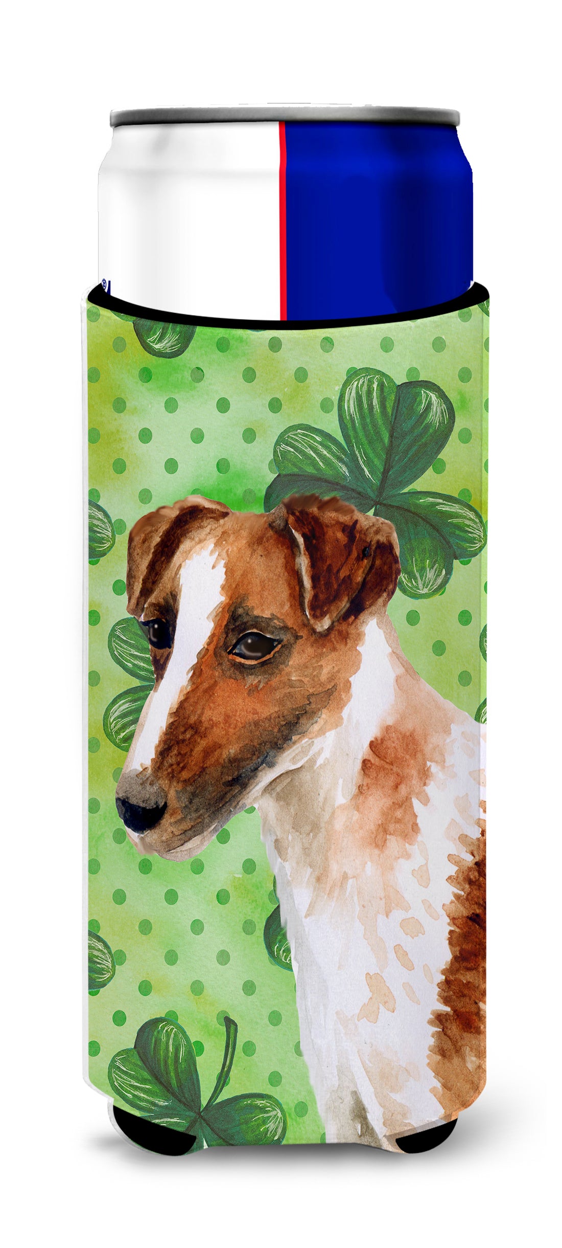 Smooth Fox Terrier St Patrick's  Ultra Hugger for slim cans BB9821MUK  the-store.com.