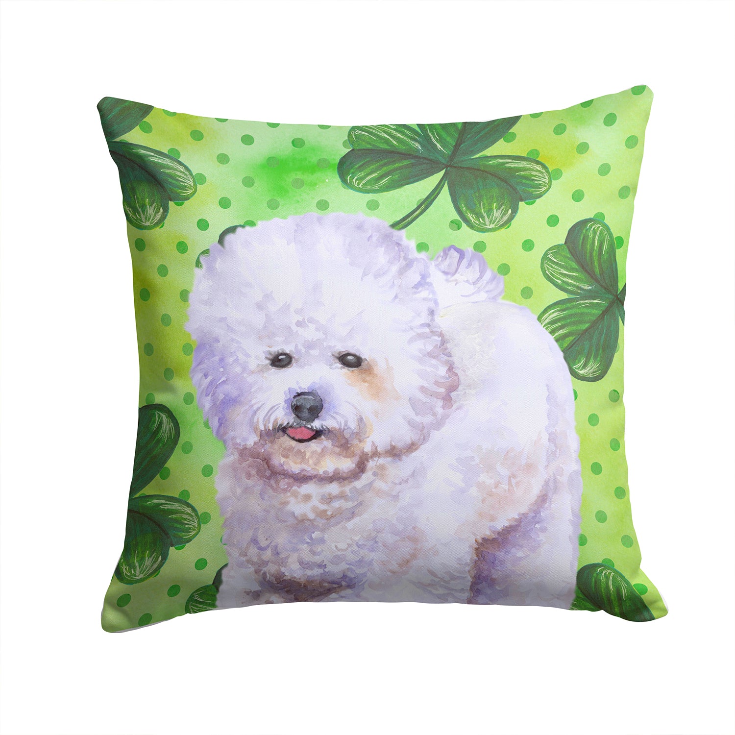 Bichon Frise St Patrick's Fabric Decorative Pillow BB9822PW1414 - the-store.com