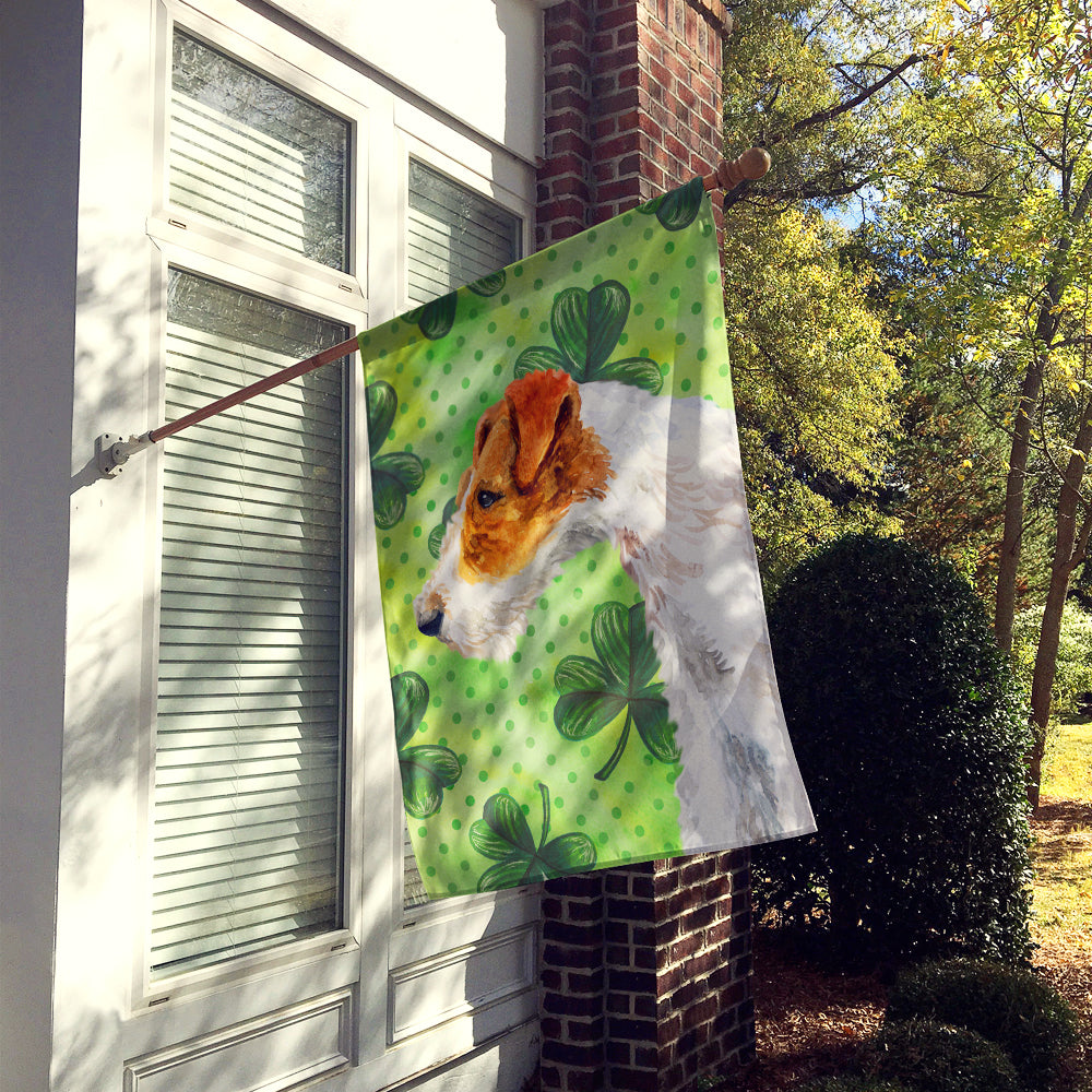 Fox Terrier St Patrick's Flag Canvas House Size BB9824CHF  the-store.com.