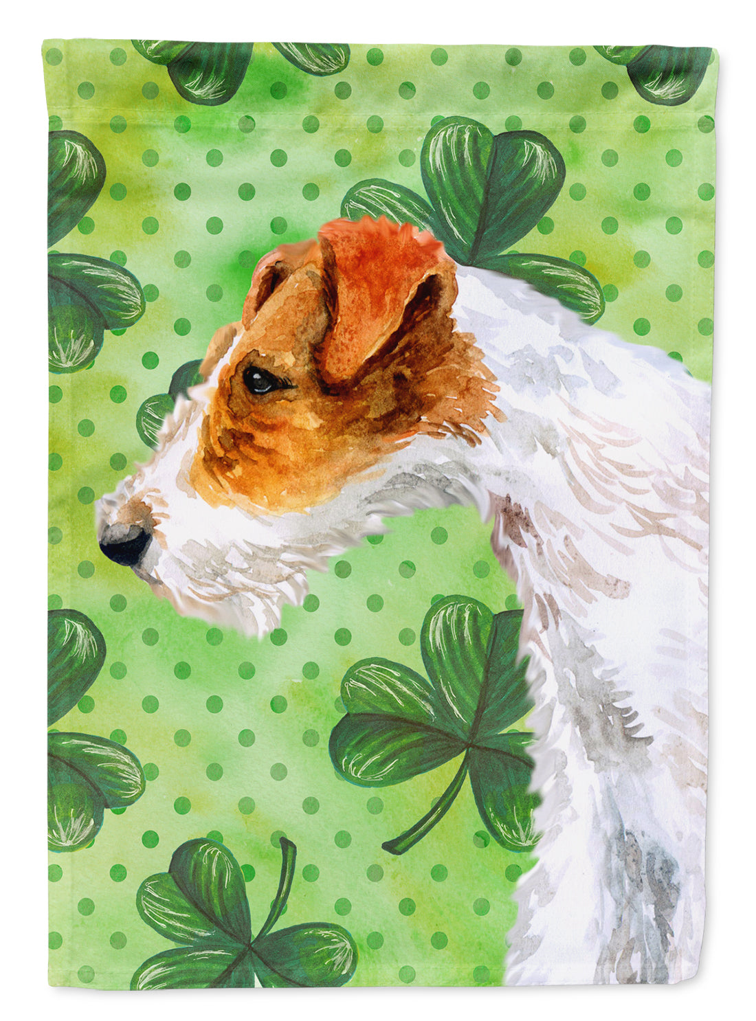 Fox Terrier St Patrick's Flag Garden Size BB9824GF  the-store.com.