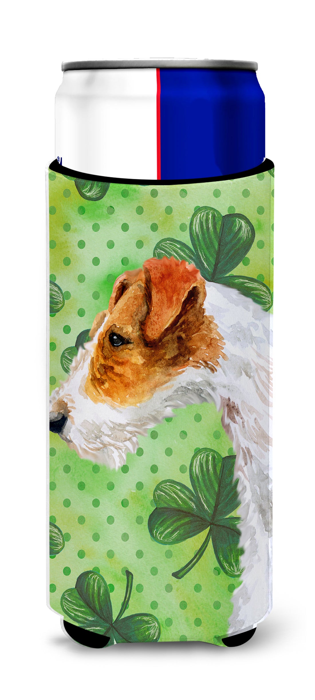 Fox Terrier St Patrick's  Ultra Hugger for slim cans BB9824MUK  the-store.com.