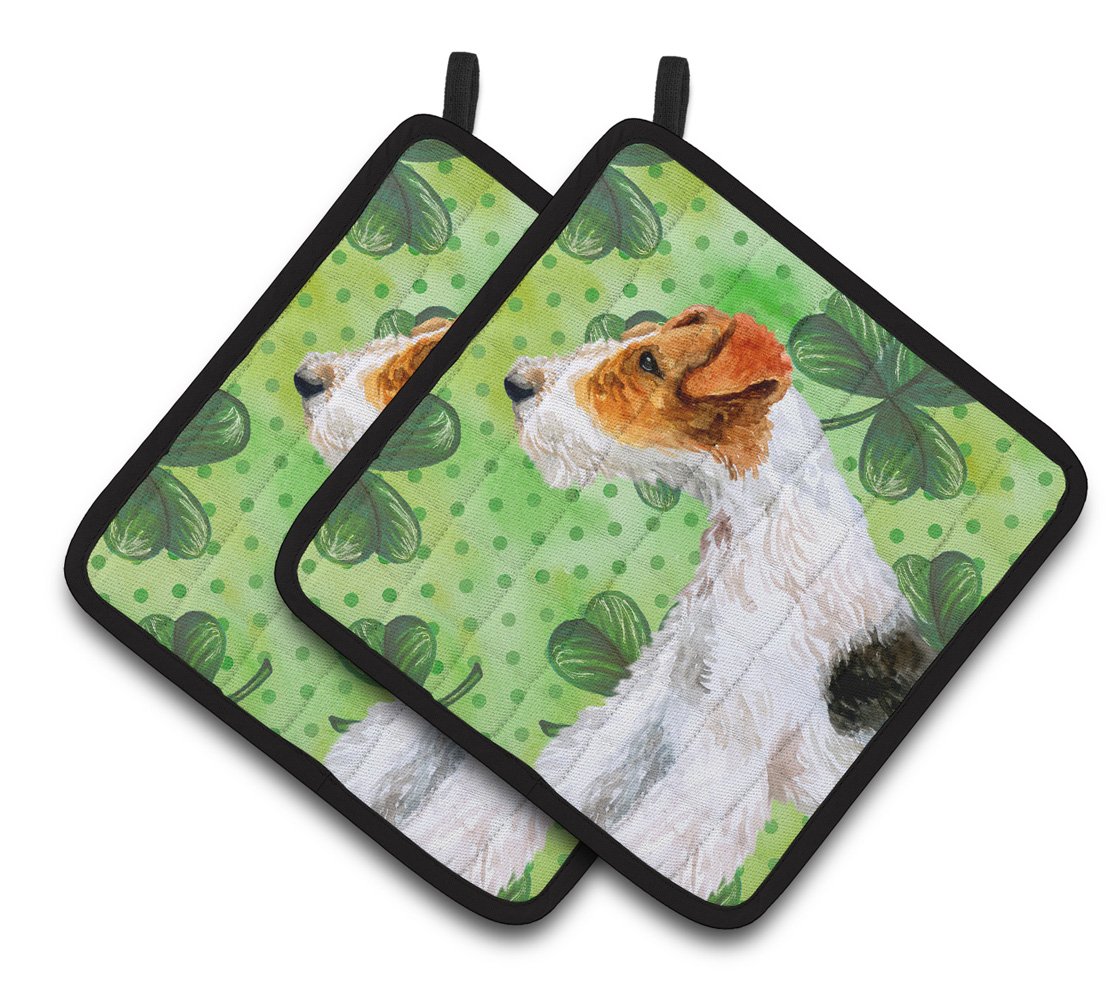 Fox Terrier St Patrick's Pair of Pot Holders BB9824PTHD by Caroline's Treasures