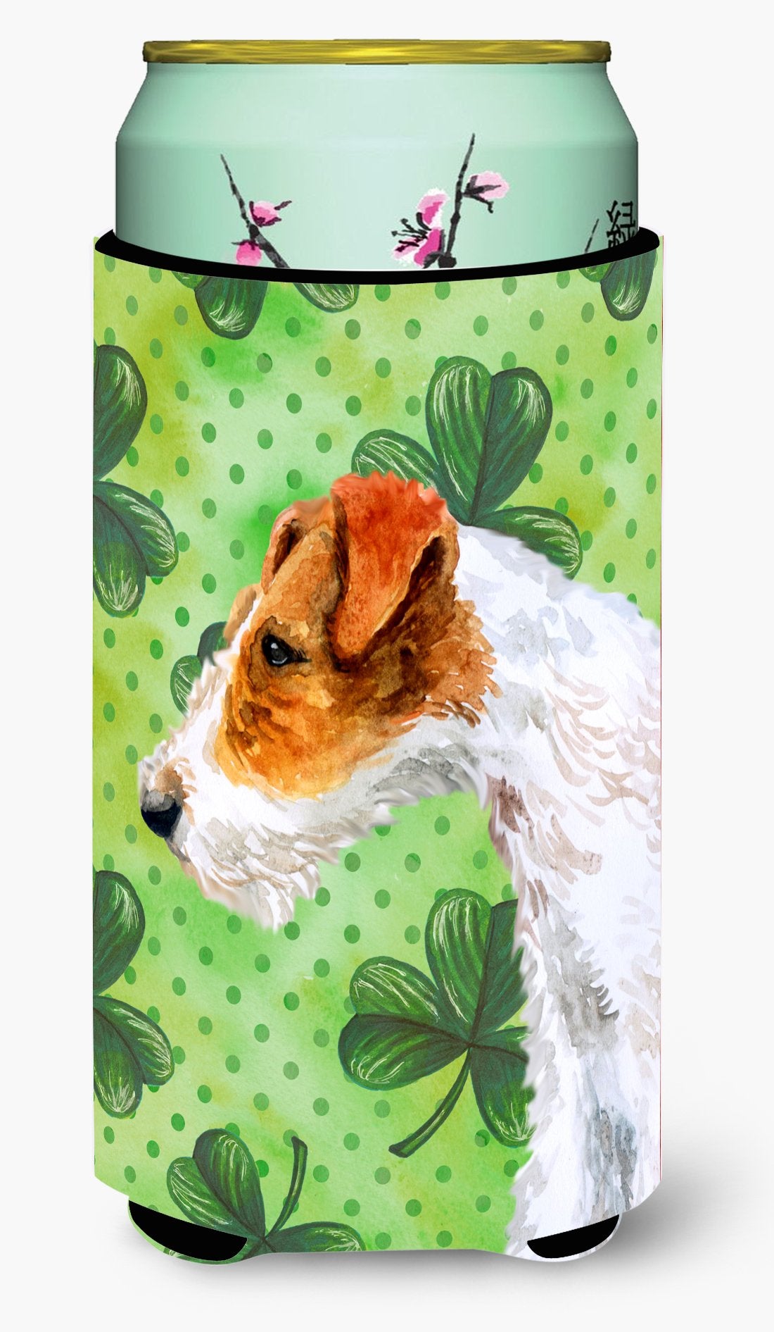 Fox Terrier St Patrick's Tall Boy Beverage Insulator Hugger BB9824TBC by Caroline's Treasures