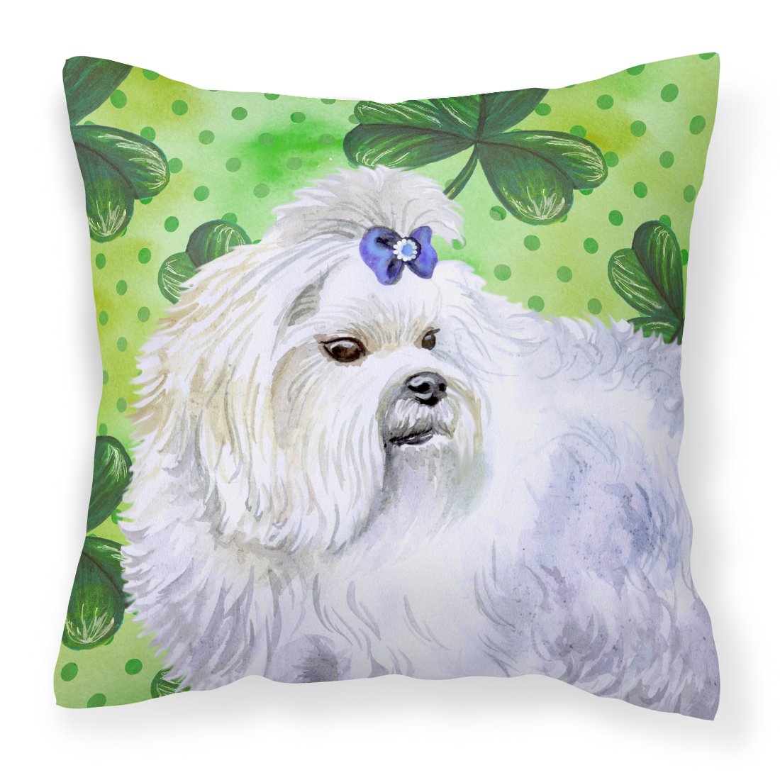 Maltese St Patrick's Fabric Decorative Pillow BB9825PW1818 by Caroline's Treasures