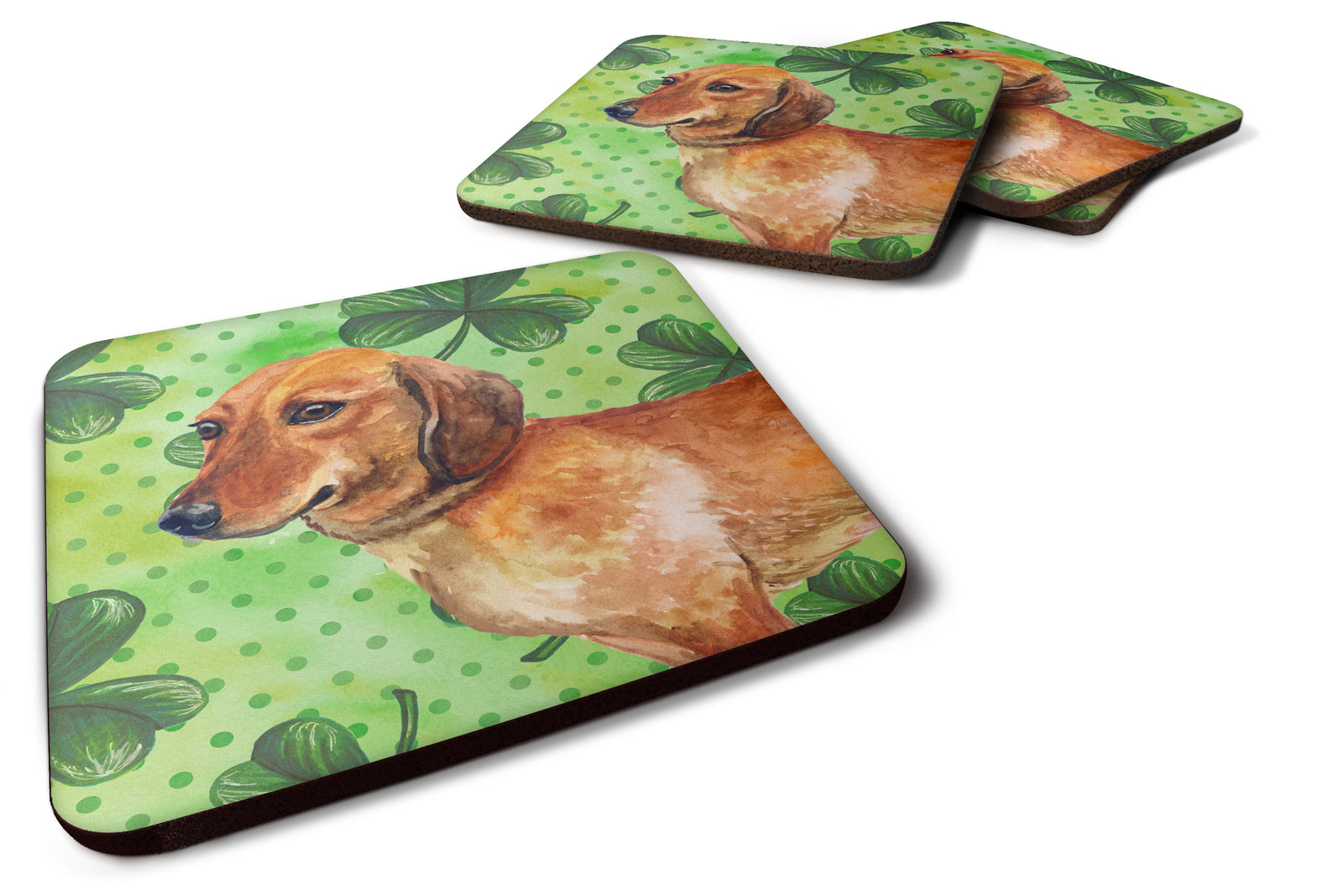 Dachshund St Patrick's Foam Coaster Set of 4 BB9826FC - the-store.com