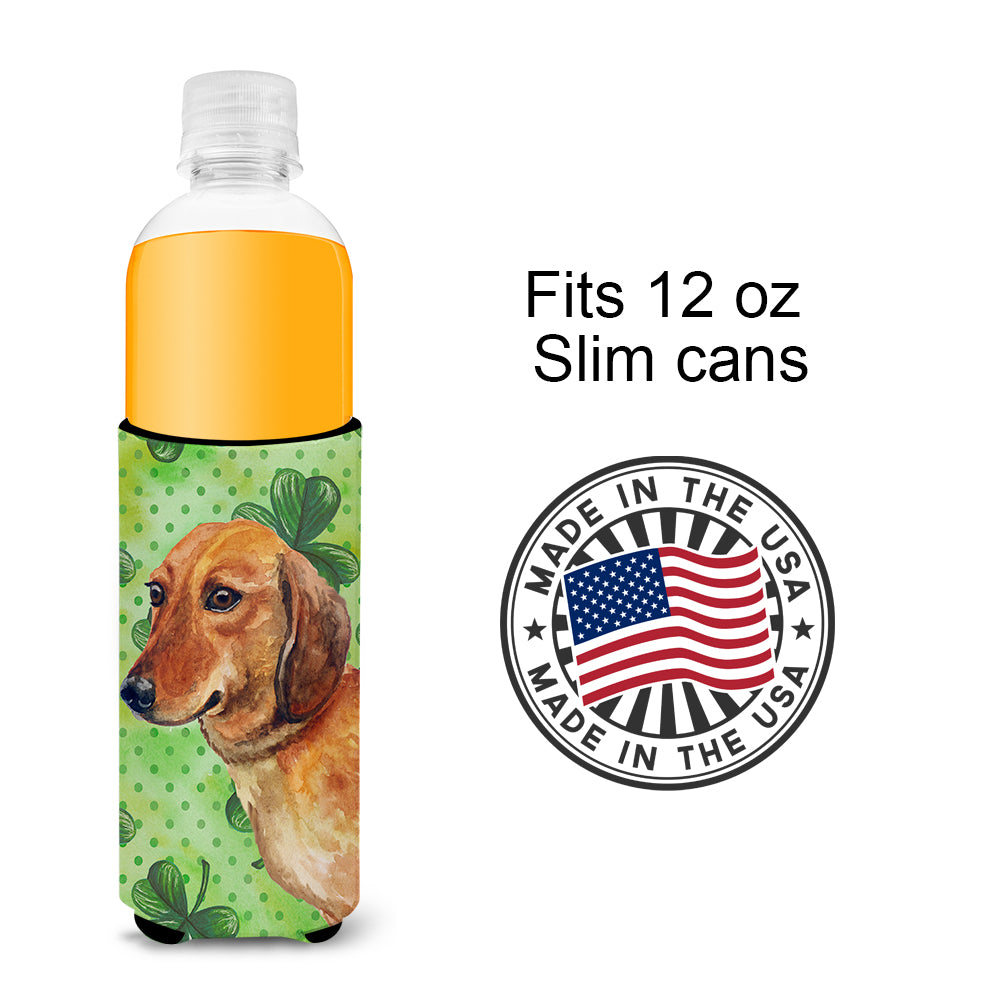 Dachshund St Patrick's  Ultra Hugger for slim cans BB9826MUK  the-store.com.