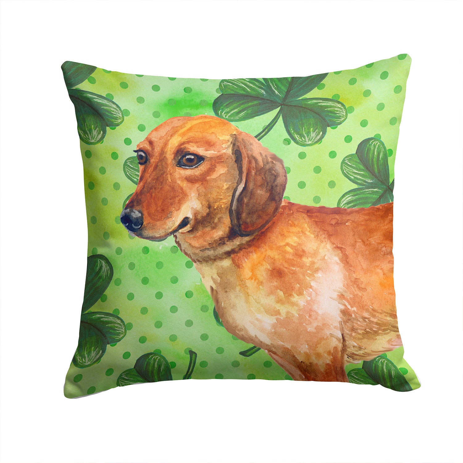 Dachshund St Patrick's Fabric Decorative Pillow BB9826PW1414 - the-store.com