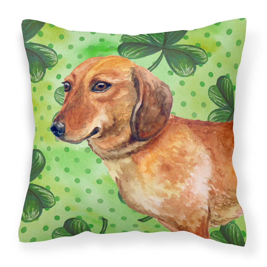 Dachshund St Patrick's Fabric Decorative Pillow BB9826PW1818 by Caroline's Treasures