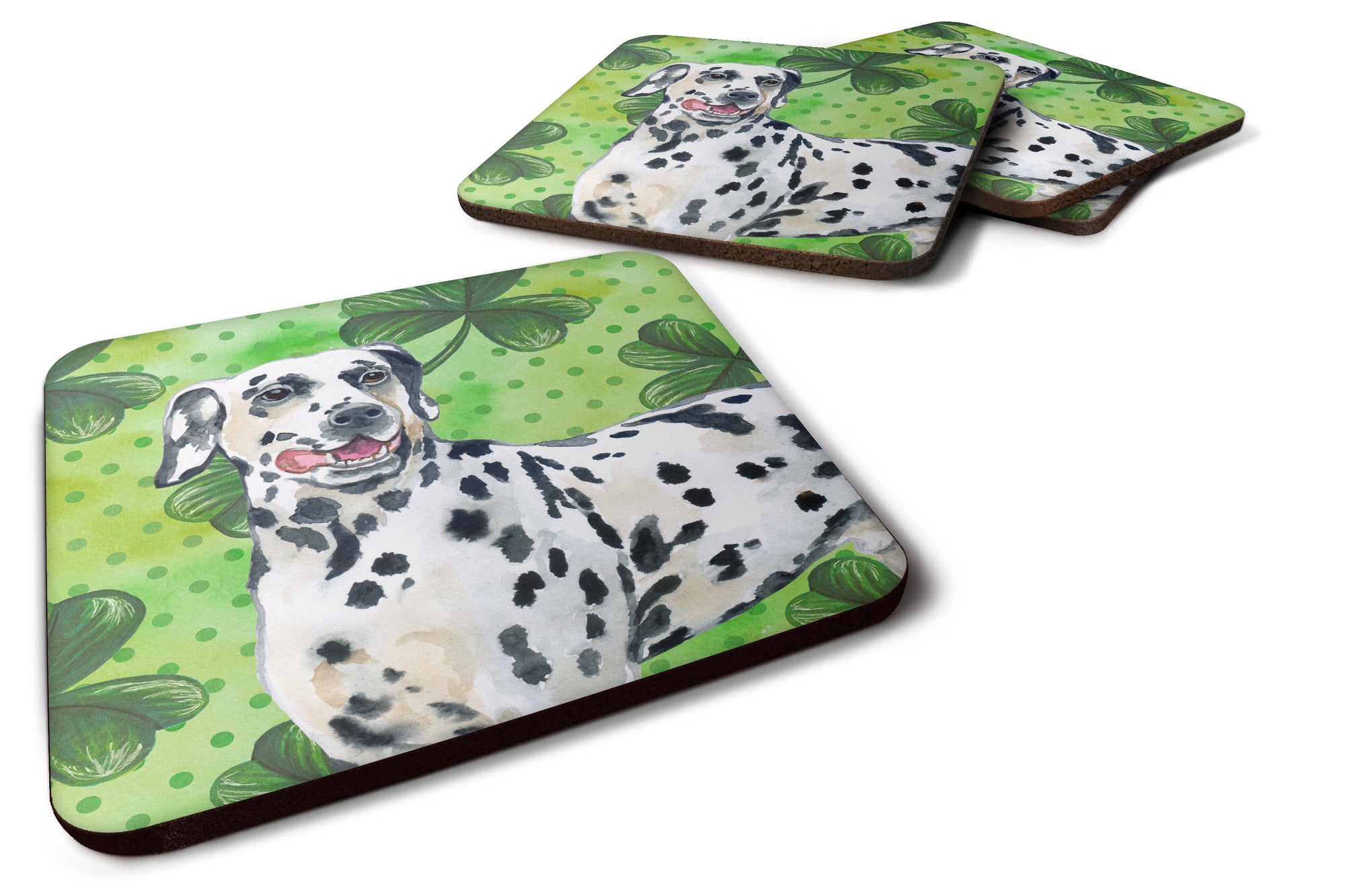 Set of 4 Dalmatian St Patrick's Foam Coasters Set of 4 - the-store.com