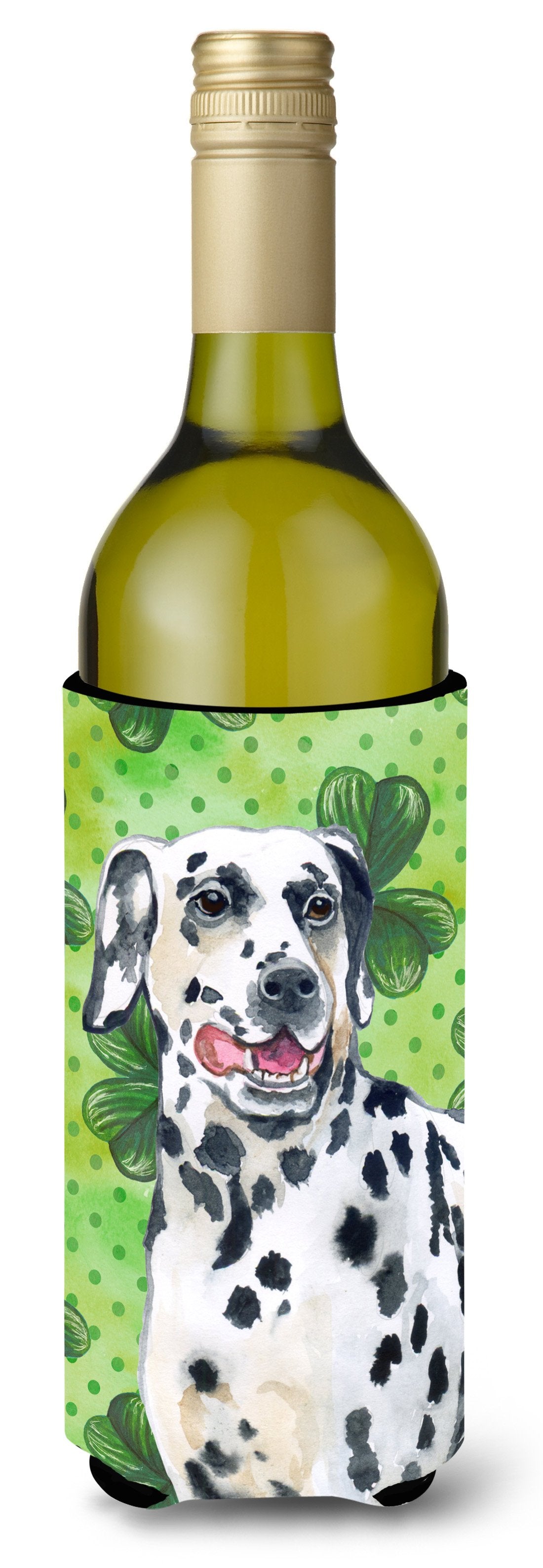 Dalmatian St Patrick's Wine Bottle Beverge Insulator Hugger BB9827LITERK by Caroline's Treasures