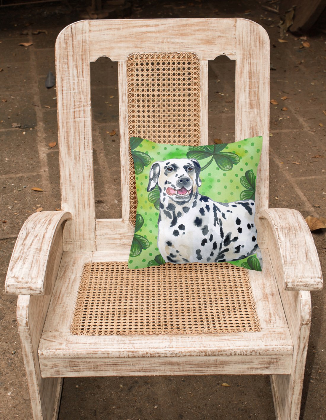 Dalmatian St Patrick's Fabric Decorative Pillow BB9827PW1818 by Caroline's Treasures