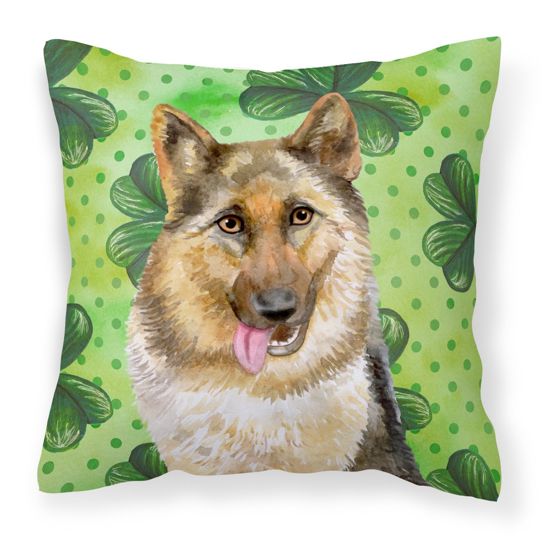 German Shepherd St Patrick's Fabric Decorative Pillow BB9828PW1818 by Caroline's Treasures