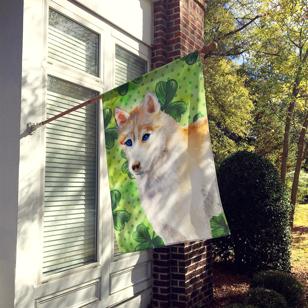 Siberian Husky St Patrick's Flag Canvas House Size BB9829CHF  the-store.com.