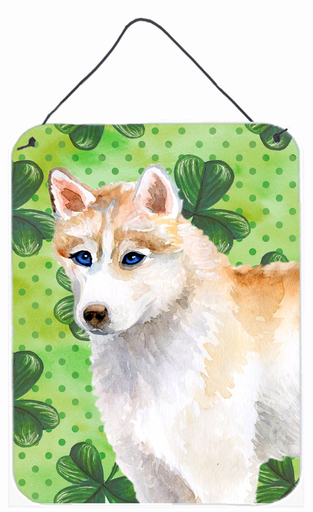 Siberian Husky St Patrick&#39;s Wall or Door Hanging Prints BB9829DS1216 by Caroline&#39;s Treasures