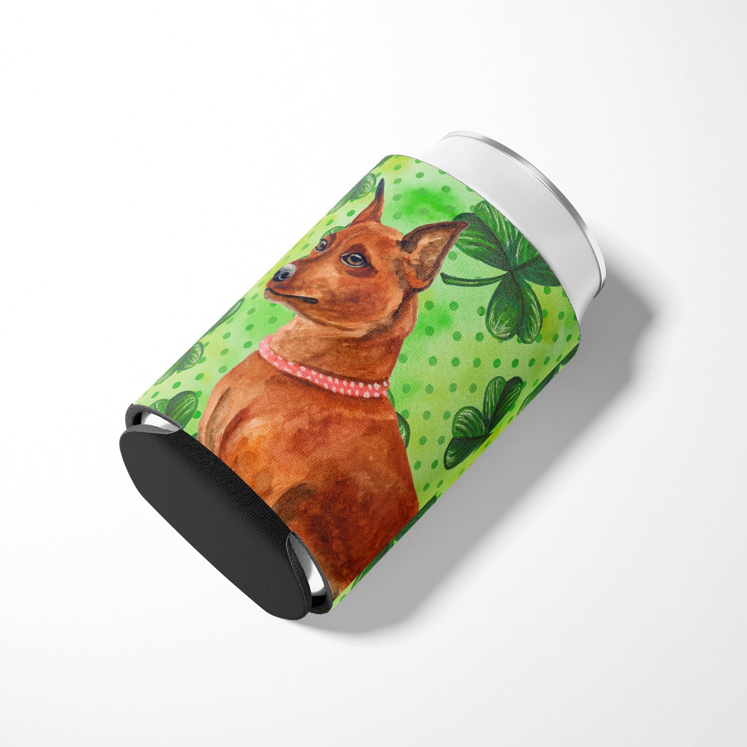 Miniature Pinscher St Patrick's Can or Bottle Hugger BB9830CC  the-store.com.