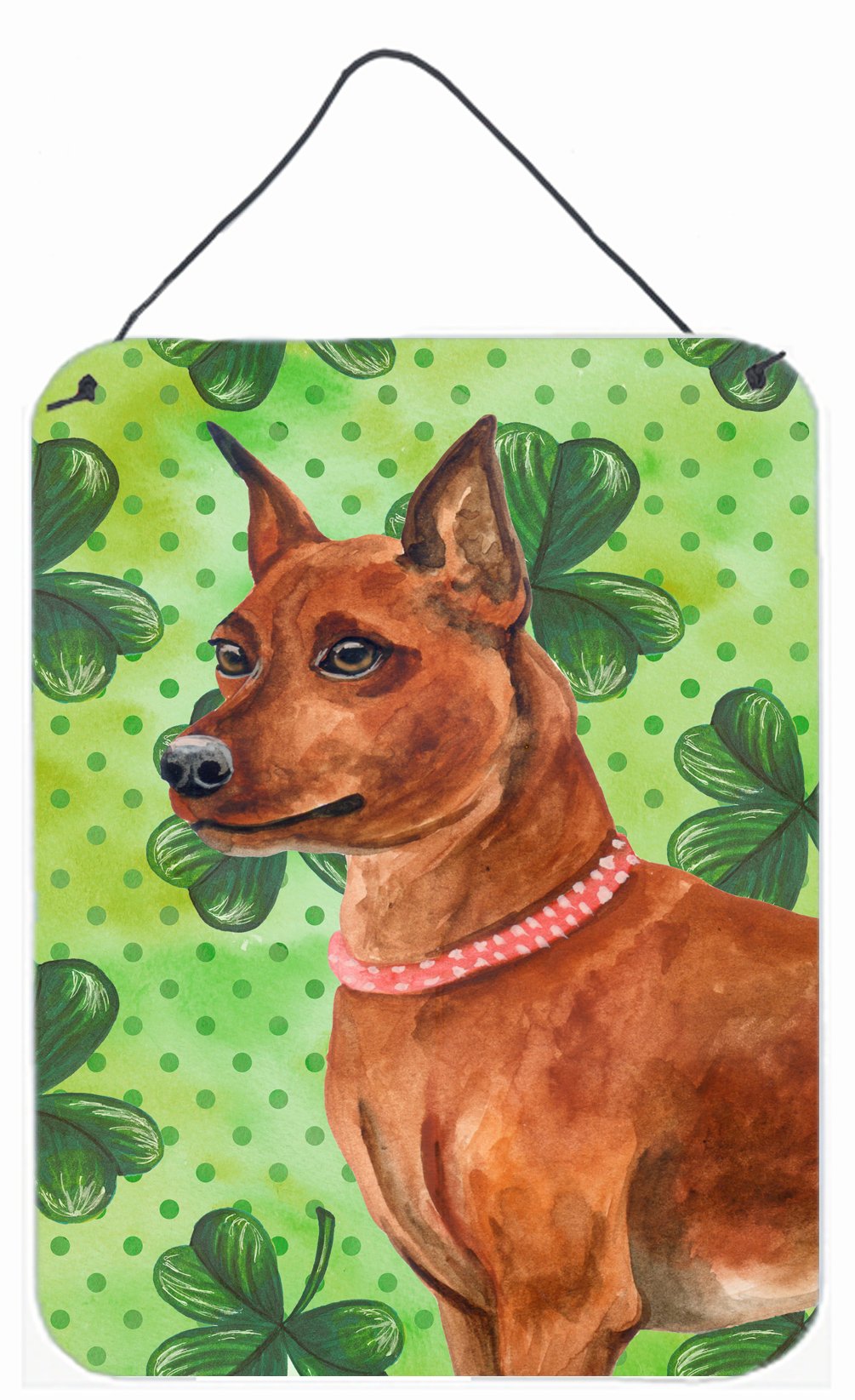 Miniature Pinscher St Patrick&#39;s Wall or Door Hanging Prints BB9830DS1216 by Caroline&#39;s Treasures