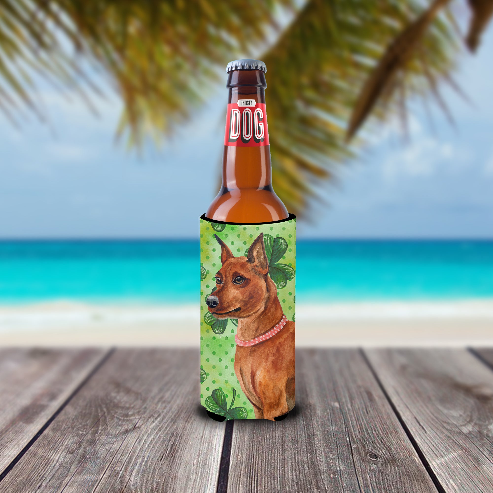 Miniature Pinscher St Patrick's  Ultra Hugger for slim cans BB9830MUK  the-store.com.